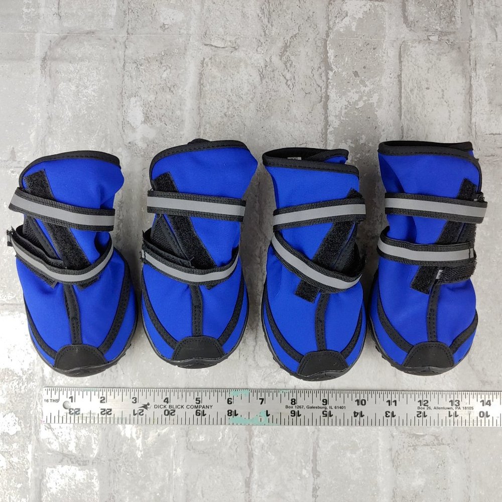 Dog Boots Size XXL Dociote Reflective Dog Shoes in Royal Blue and Black